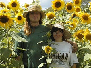 Phil and Ilene in the sunflowers